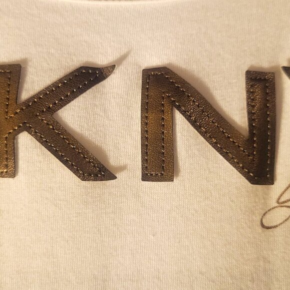 DKNY Logo 3/4 Sleeve T-Shirt - Size M - Picture 3 of 8